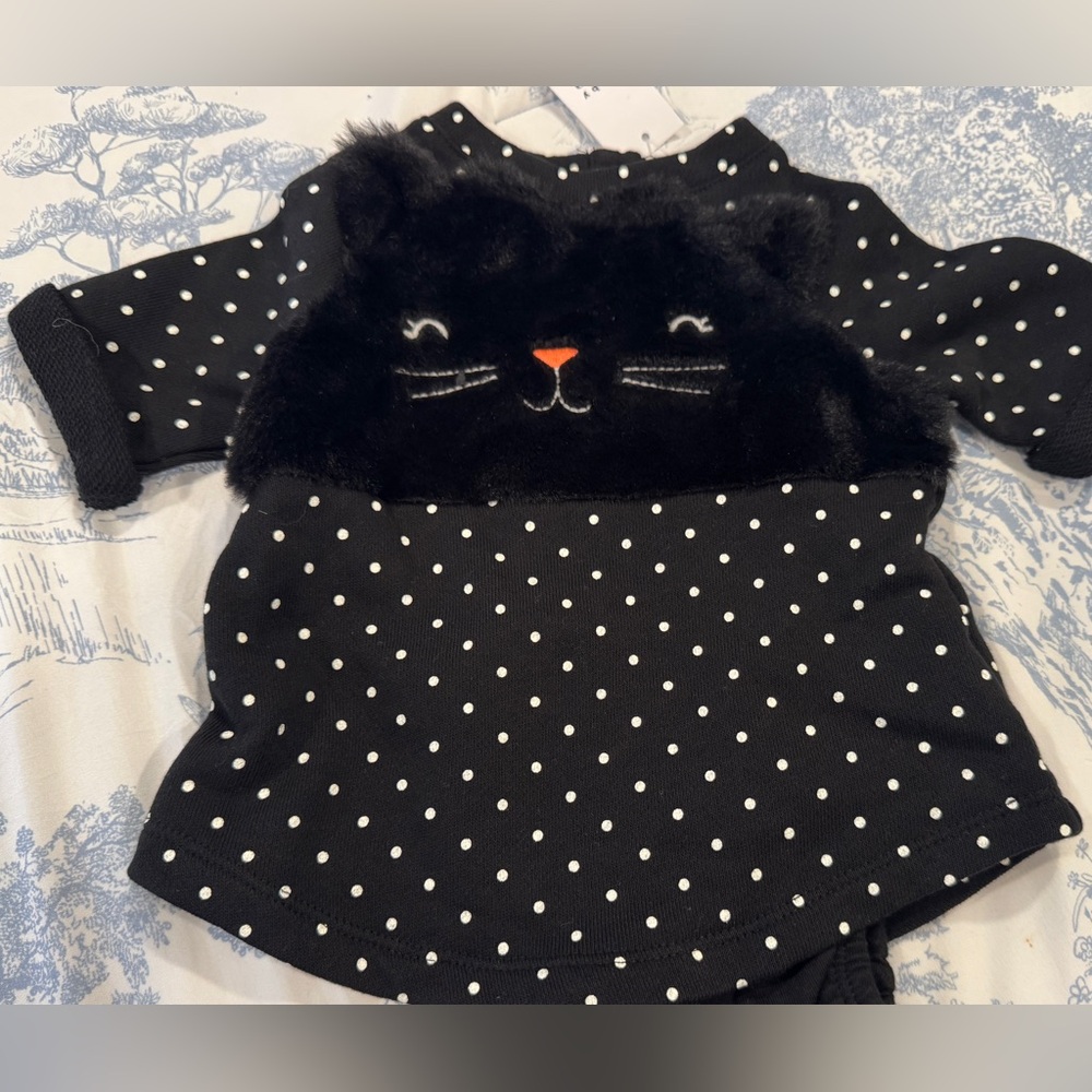 Baby Gap Black Polka Dot Cat Dress